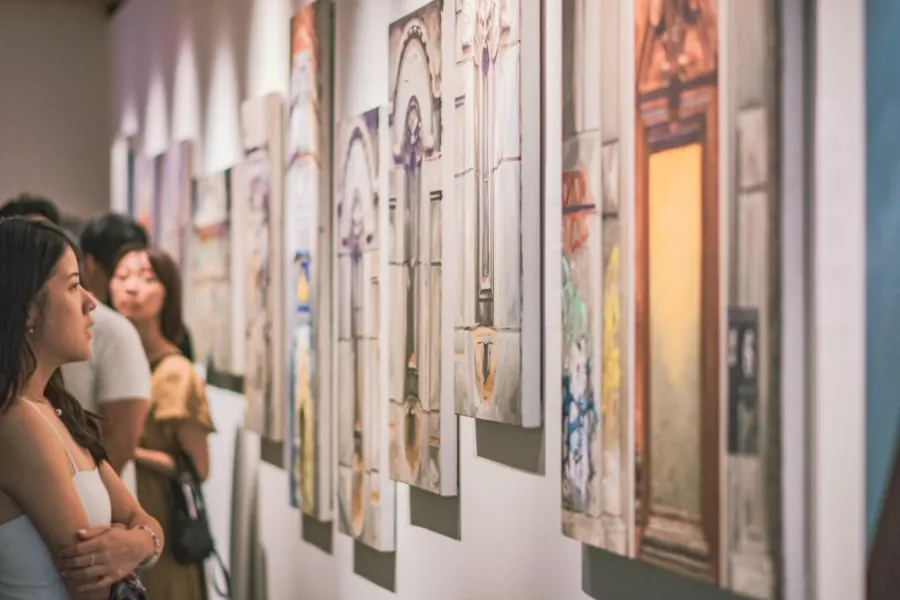 Visitors at the exhibition